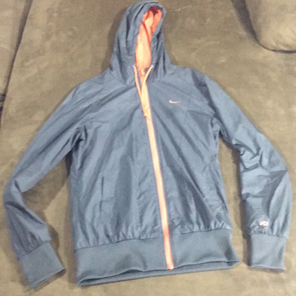 Nike Athletic Wind Breaker Grey & Salmon Color